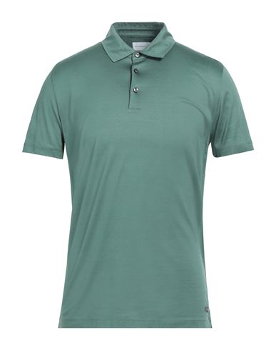 Shop Baldessarini Man Polo Shirt Green Size 40 Cotton