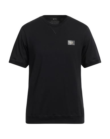 N°21 Man T-shirt Black Size L Cotton, Polyurethane, Polyester