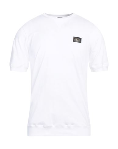 Shop N°21 Man T-shirt White Size L Cotton, Polyurethane, Polyester
