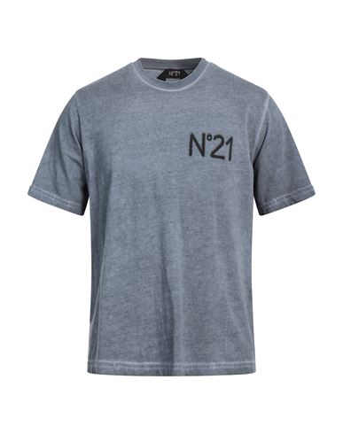Shop N°21 Man T-shirt Slate Blue Size L Cotton
