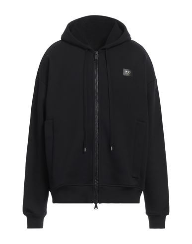 Shop N°21 Man Sweatshirt Black Size S Cotton, Polyurethane, Polyester