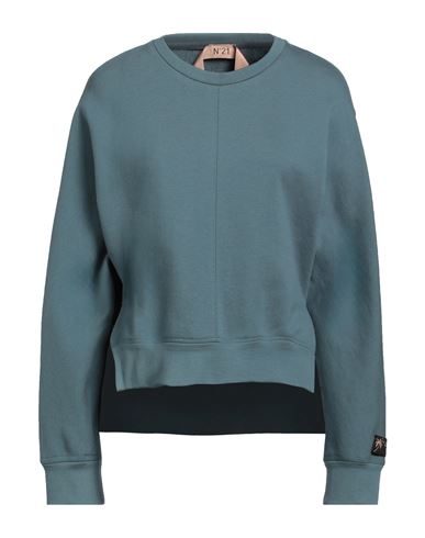 Shop N°21 Woman Sweatshirt Pastel Blue Size 10 Cotton