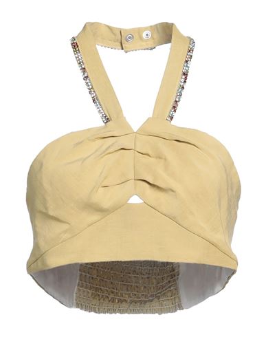 Sandro Woman Top Sage Green Size 4 Viscose, Linen In Sage Green