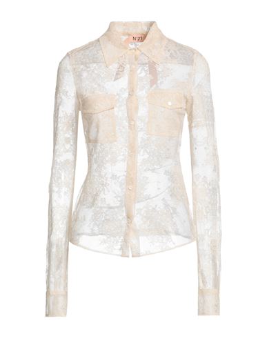 N°21 Woman Shirt Beige Size 4 Polyamide, Cotton, Elastane In Neutral