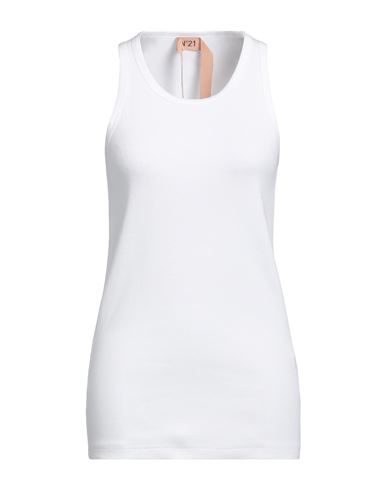Shop N°21 Woman Tank Top White Size Xl Cotton, Elastane