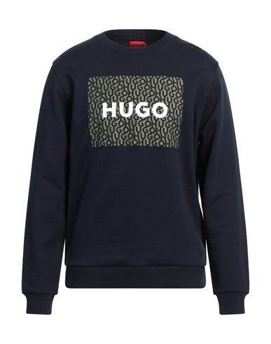 Shop Hugo Man Sweatshirt Midnight Blue Size Xxl Cotton