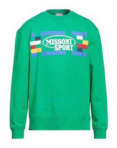 Shop Missoni Man Sweatshirt Green Size Xxl Cotton