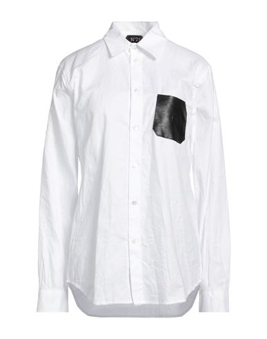 N°21 Woman Shirt White Size Xl Cotton, Polyurethane