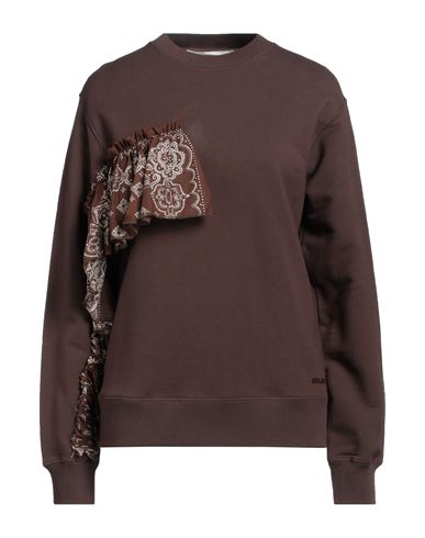 Shop Golden Goose Woman Sweatshirt Cocoa Size S Cotton In Brown