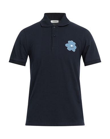 Shop Sandro Man Polo Shirt Navy Blue Size S Cotton, Wool, Acrylic