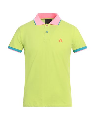 Peuterey Man Polo Shirt Lime Green Size S Cotton, Elastane