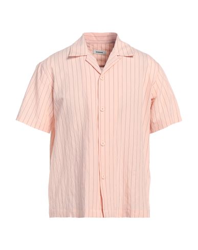 Shop Sandro Man Shirt Salmon Pink Size L Viscose, Polyamide
