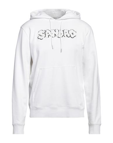 Shop Sandro Man Sweatshirt White Size Xl Cotton, Elastane, Acrylic, Wool