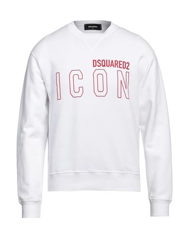 Shop Dsquared2 Man Sweatshirt White Size Xxl Cotton, Elastane