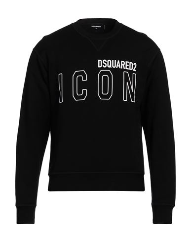 Shop Dsquared2 Man Sweatshirt Black Size Xs Cotton, Elastane