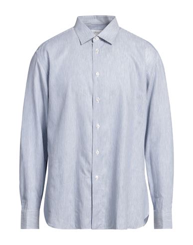 Shop Brioni Man Shirt Azure Size Xl Linen, Cotton In Blue