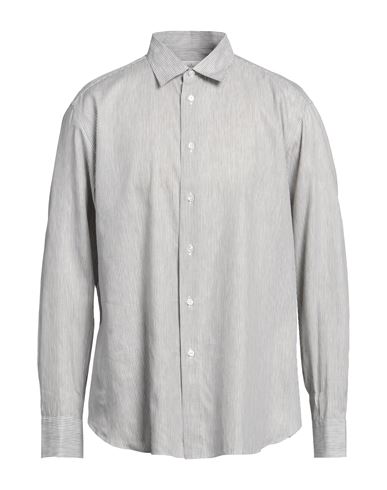 Shop Brioni Man Shirt Grey Size Xl Linen, Cotton