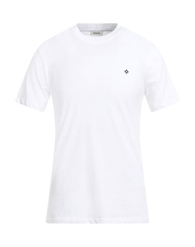 Sandro Man T-shirt White Size Xl Cotton, Polyamide In White