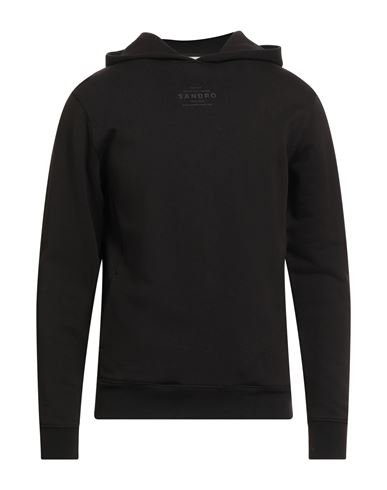 Sandro Man Sweatshirt Navy Size Xs Cotton, Elastane, Polyester In Black