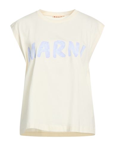 Marni Woman T-shirt Ivory Size 6 Cotton In White