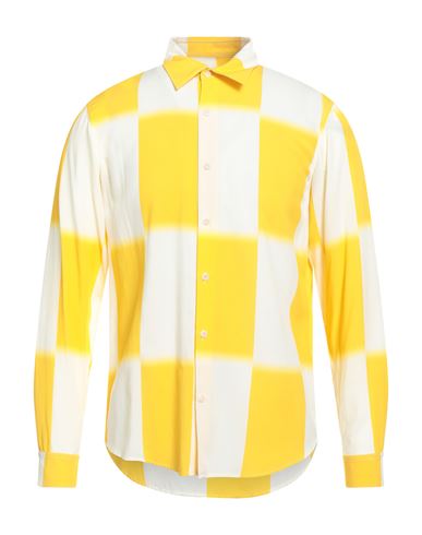 Sandro Man Shirt Yellow Size Xl Viscose In Yellow