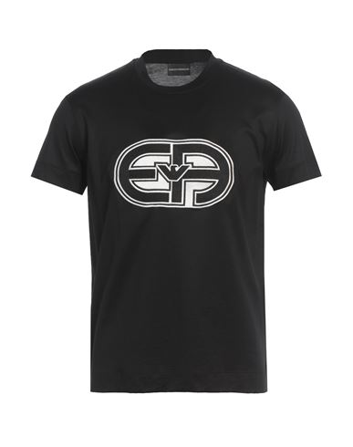 Emporio Armani Man T-shirt Black Size L Lyocell, Cotton