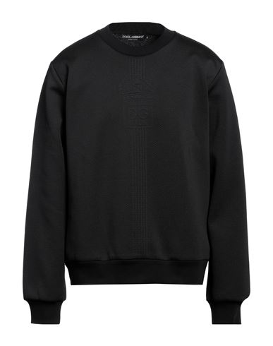 Shop Dolce & Gabbana Man Sweatshirt Black Size 46 Polyacrylic, Cotton, Polyamide, Elastane