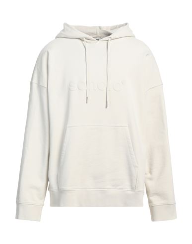 Sandro Man Sweatshirt Off White Size Xl Cotton, Elastane