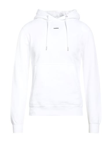 Sandro Man Sweatshirt White Size Xxl Cotton, Elastane In White