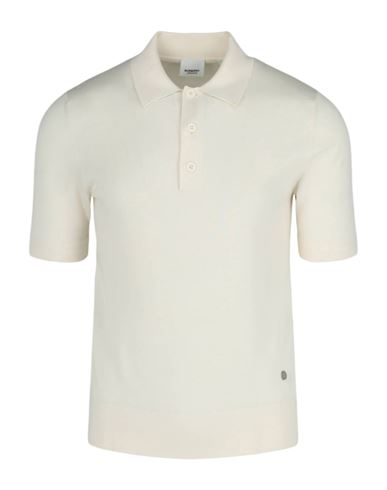 Burberry Wool Blend Polo Shirt Man Polo Shirt White Size M Wool, Silk, Elastane, Polyamide