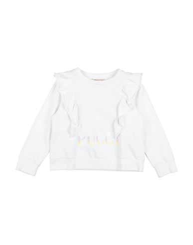 Shop Pucci Toddler Girl Sweatshirt White Size 6 Cotton, Rubber