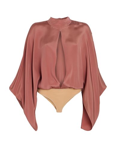 Tom Ford Woman Bodysuit Antique Rose Size 6 Silk, Polyamide, Elastane