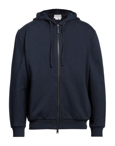 Shop Brioni Man Sweatshirt Navy Blue Size Xl Cotton, Polyester