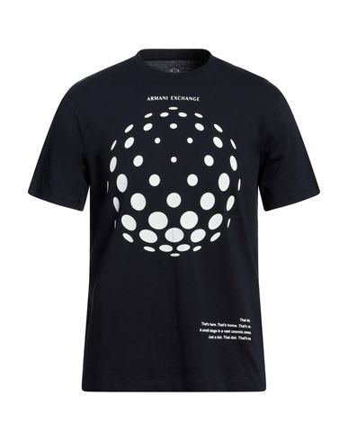 Shop Armani Exchange Man T-shirt Midnight Blue Size Xs Cotton