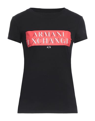 Shop Armani Exchange Woman T-shirt Black Size S Cotton