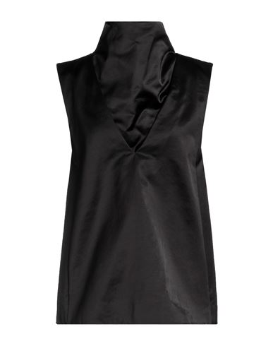 Jil Sander Woman Top Black Size 6 Cotton, Viscose In Black