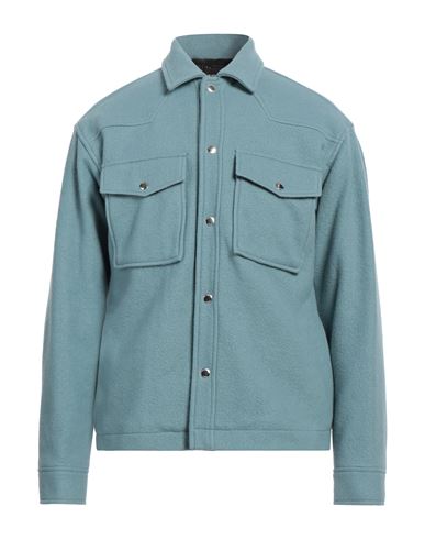 The Kooples Man Shirt Turquoise Size 4 Wool, Polyamide In Blue