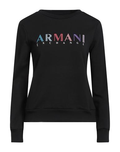 Shop Armani Exchange Woman Sweatshirt Black Size L Organic Cotton