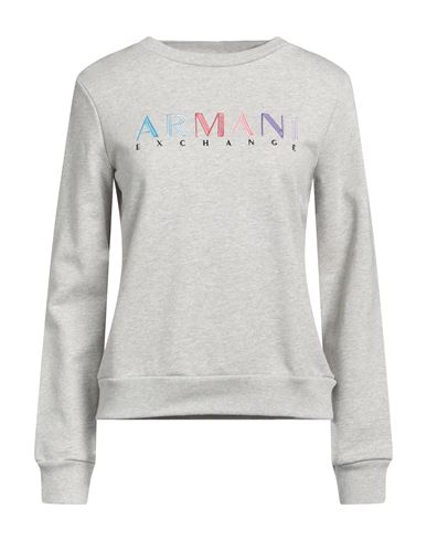 Shop Armani Exchange Woman Sweatshirt Light Grey Size L Organic Cotton