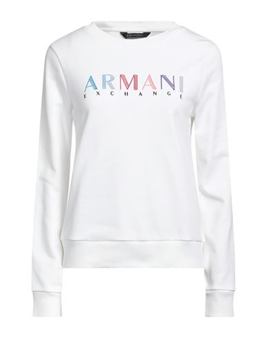 Shop Armani Exchange Woman Sweatshirt White Size L Organic Cotton