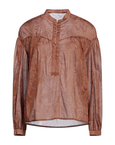 Shop Gaelle Paris Gaëlle Paris Woman Top Brown Size 4 Cotton