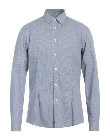Shop Daniele Alessandrini Man Shirt Blue Size 17 Cotton
