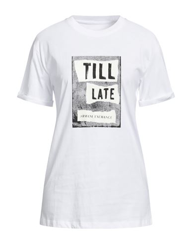 Shop Armani Exchange Woman T-shirt White Size S Cotton