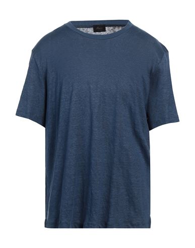 Shop Brioni Man T-shirt Navy Blue Size 3xl Linen