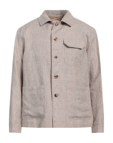 Lardini Man Shirt Sand Size M Linen, Polyester In Beige