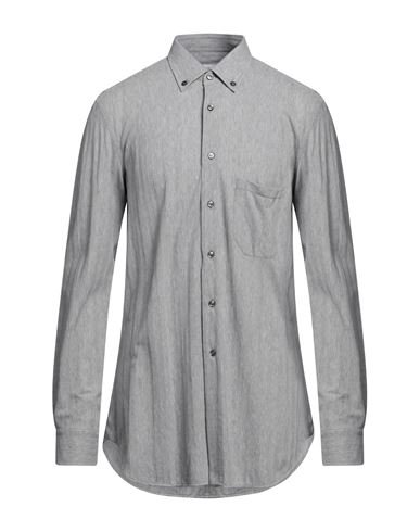 Shop Brioni Man Shirt Light Grey Size L Cotton