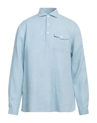 Lardini Man Shirt Sky Blue Size Xxl Linen