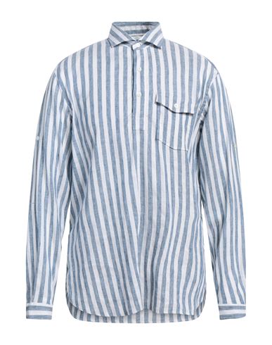 Lardini Man Shirt Blue Size Xl Linen In Blue