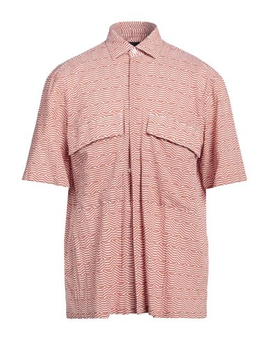 Shop Lardini Man Shirt Rust Size L Cotton In Red