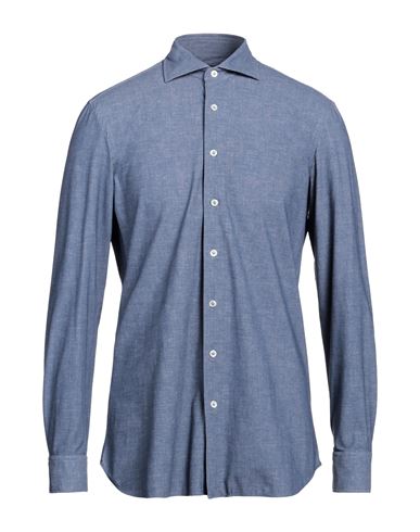 Lardini Man Shirt Slate Blue Size Xxl Nylon, Elastane In Blue